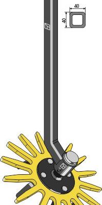 Finger weeder assembly Ø370mm cpl. w/ shank - left