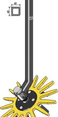 Finger weeder assembly Ø370mm cpl. w/ shank - right