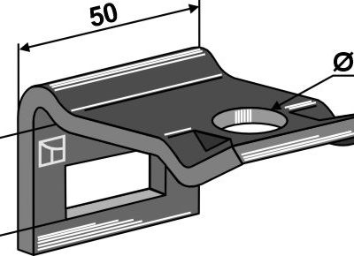 Clamp for  tine 32x10 - 32x12 - Powder coated