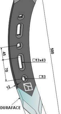 Twisted stubble point - left model - DURAFACE