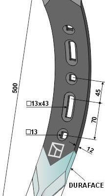 Twisted stubble point - right model - DURAFACE