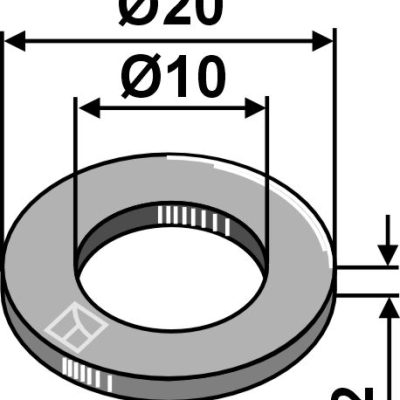 Aluminium washer Ø20x2xØ10