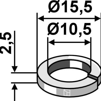 Split washer Ø15,5x2,5xØ10,5 - DIN7980 (A4) A10