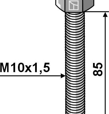 Bolt M10x1,5 - Galvanized - 8.8