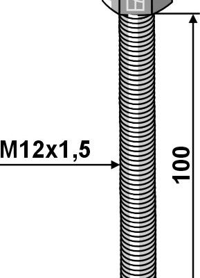 Bolt M12x1,5 - Galvanized - 8.8