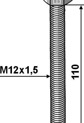 Bolt M12x1,5 - Galvanized - 8.8