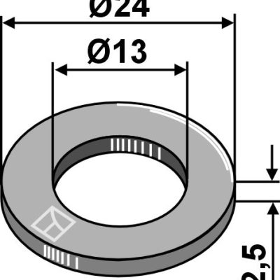 Aluminium washer Ø24x2,5xØ13