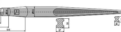 Front loading tine 1100mm
