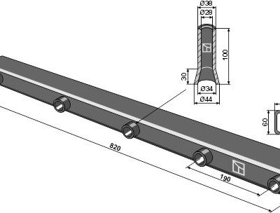 Frame tube for tine 820mm