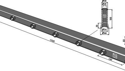 Frame tube for tine 1200mm