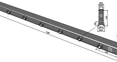 Frame tube for tine 1390mm