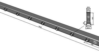 Frame tube for tine 1600mm