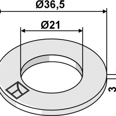 Washer Ø36,5x3xØ21 - DIN7090 A20 HV200