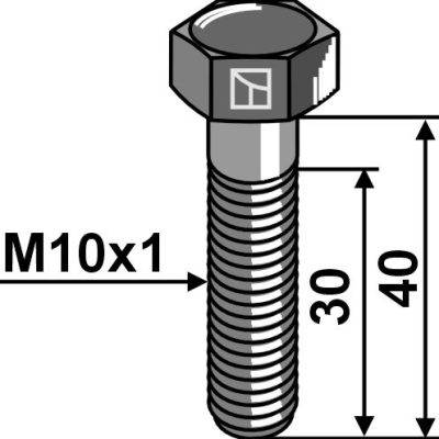 Hexagon bolt with metric fine thread - M10x1x40 - 10.9