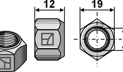 All-metal nut with squeezing device M12x1,25 - DIN980 galv. 10.9