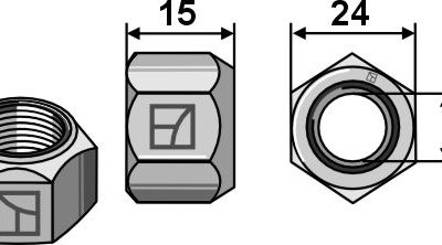 All-metal nut with squeezing device M16 - DIN980 galv. 10.9