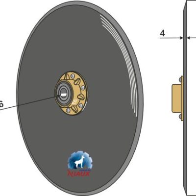 Seed drill disc Ø322x4 - compl. without cap piece of the bearing