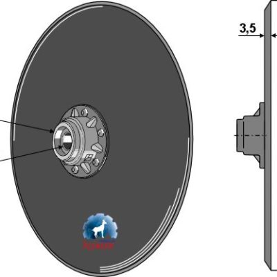 Seed drill disc Ø382x3,5 - compl.