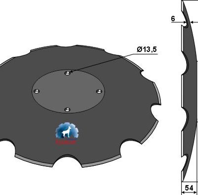 Notched disc Ø612x6