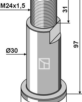 Pin M24x1,5 - left thread