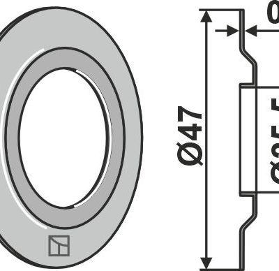 Ring Ø47x0,5xØ25,5 - 6204JV