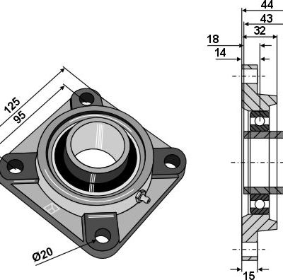 Tension bearing UCF - Ø30