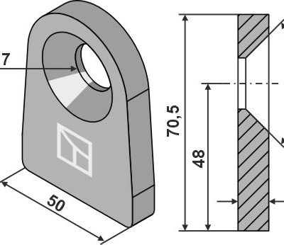 Lateral mounting bracket for flail
