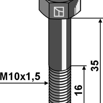 Hexagon bolt M10x1,5x35