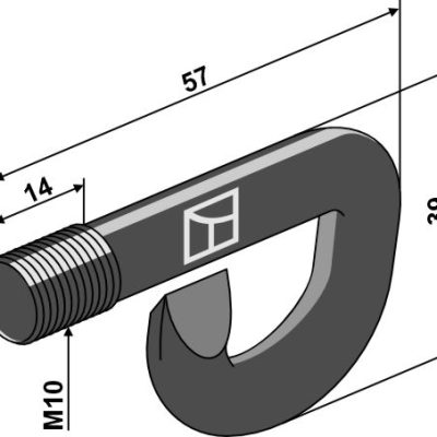 Clip bolt for mounted mower Grasshopper