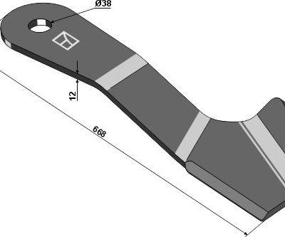 Mower blade 668mm - left