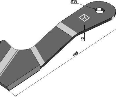 Mower blade 668mm - right