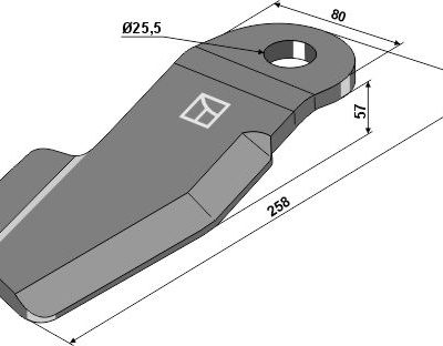 Flail 258x80mm - left
