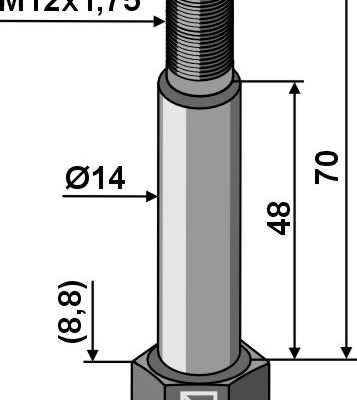Bolt M12x1,75x70 - 10.9