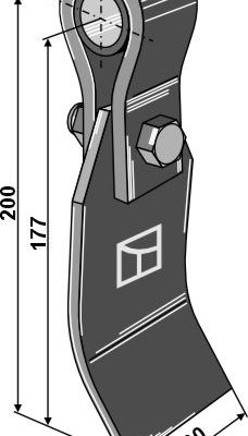 Flail assembled with holder, bush and blade