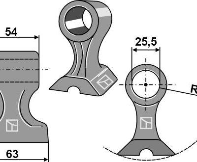 Pruning hammer 63x54mm