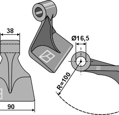 Pruning hammer 90x38mm