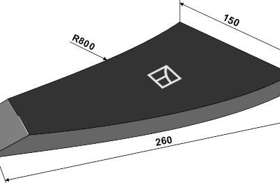Weld-on point 150x15x260