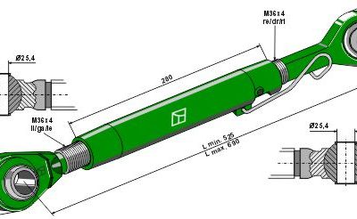Top-links with hardened tie-rod M36x4