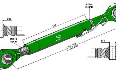 Top-links with hardened tie-rod M36x4