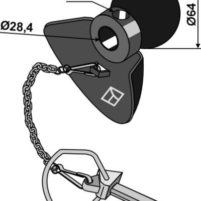 Ball guide cone Cat. III-II with linch pin - BLACK LINE