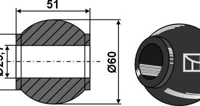 Ball for top hooks Cat. III-II - BLACK LINE