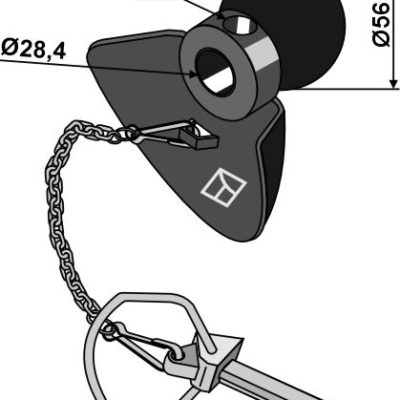 Ball guide cone Cat.II with linch pin - BLACK LINE