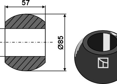 Ball for lower links hooks - Cat. IV-III - BLACK LINE