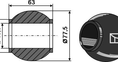 Ball for top hooks Cat. IV - BLACK LINE
