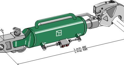 Hydraulic top-link with hook and swivelling tie-rod