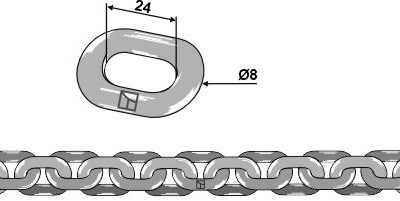 Scraper floor chain -  8x24 - D7