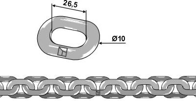 Scraper floor chain - 10x26,5 - D7