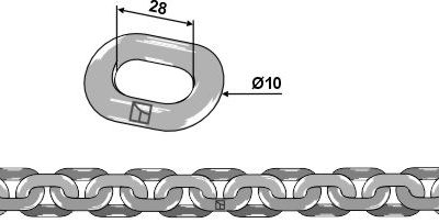 Scraper floor chain - 10x28 - D7