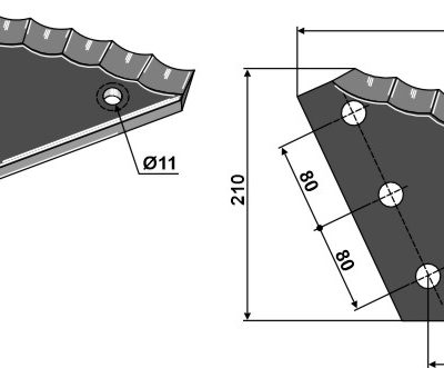 Fodder mixer knives - hard metal faced