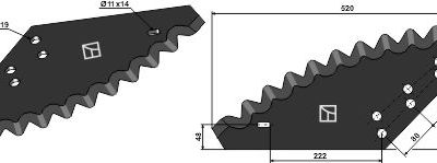 Fodder mixer knives